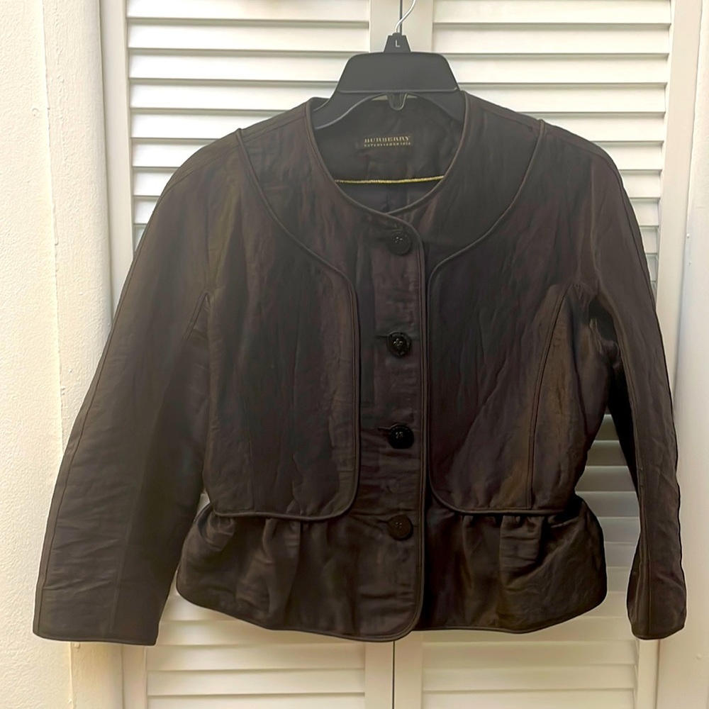 Burberry prosum dark chest nut color peplum jacket size 44 European, USA 4or6